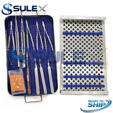 Hand surgery basic set of micro surgical instruments with case picture