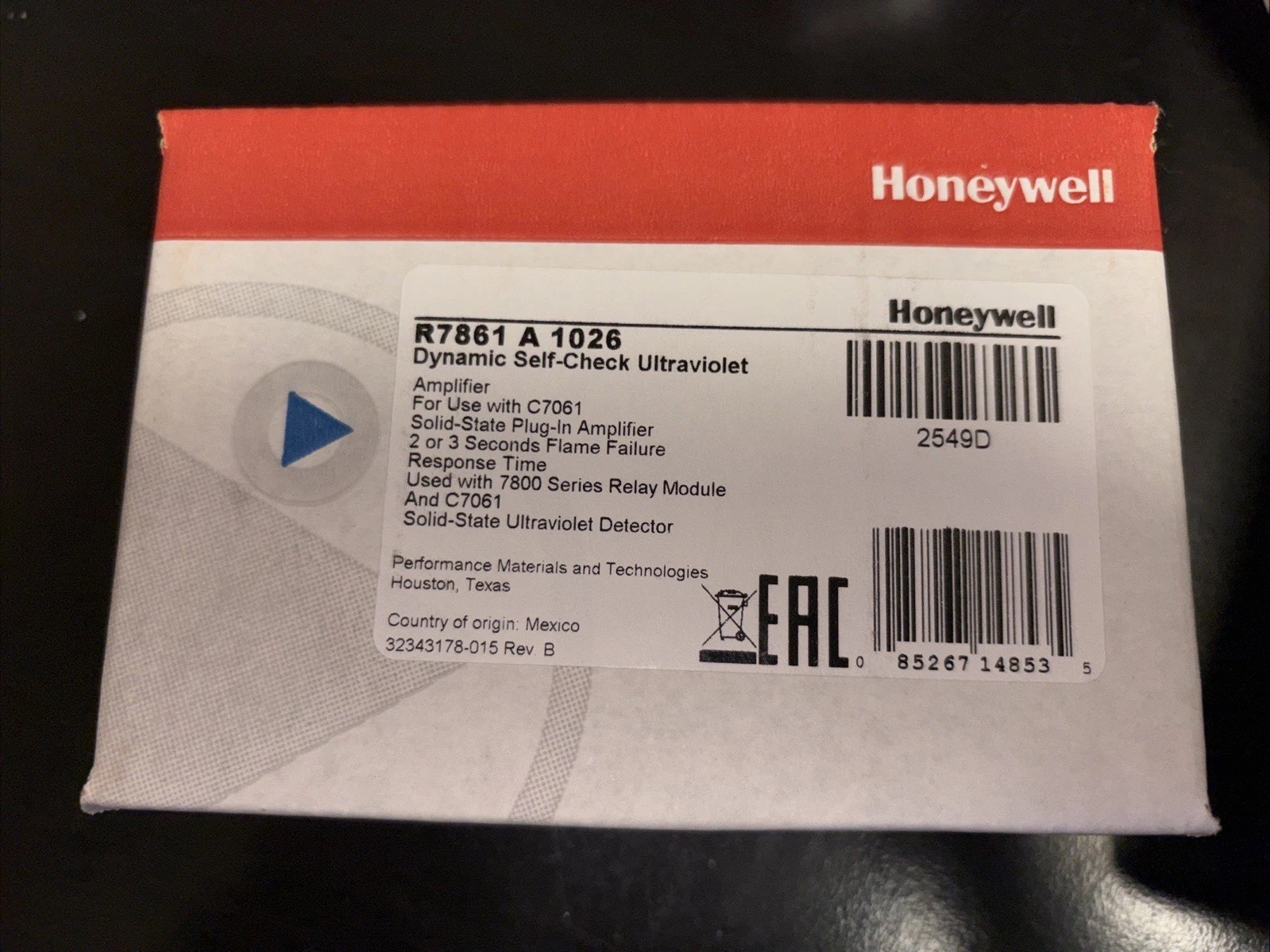 Honeywell R7861A1023 Honeywell Flame Amplifier