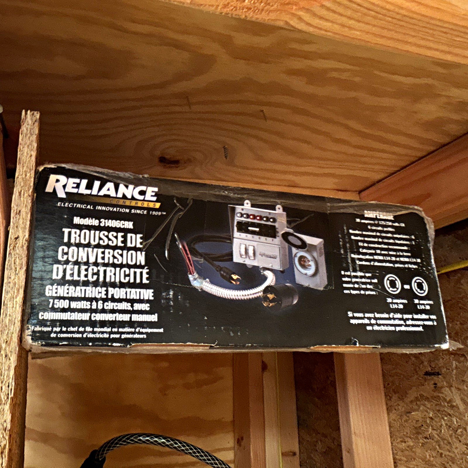 Reliance Controls 31406CRK 15A Manual Electric Transfer Switch Kit