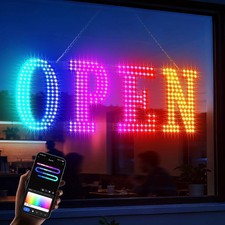 48'' × 16'' Open Signs for Business, Extra Large LED Open Sign with 16 Million C picture