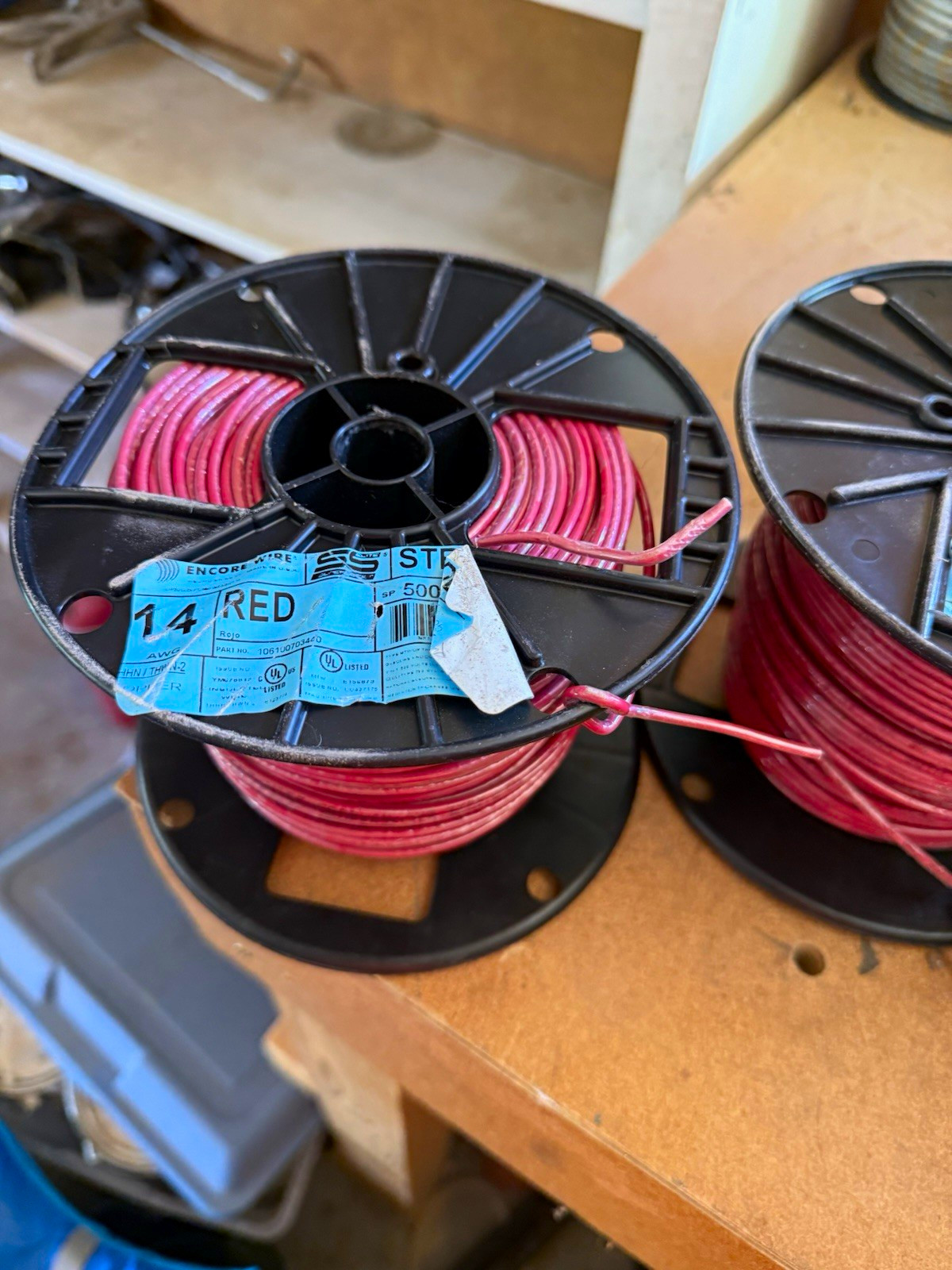 Encore Wire 14 AWG THHN/THWN-2 Stranded Copper 1 Conductor 500 ft Red Encore Wire 14 AWG THHN/THWN-2 Stranded Copper 1 Conductor 500 ft Red