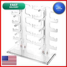 Lamoutor 2 Row Sunglasses Rack Glasses Display Stand Transparent picture
