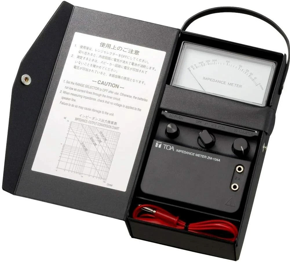 TOA ZM-104A Impedance Meter, Measures Impedance of Speaker Lines Up to 100k Ohms