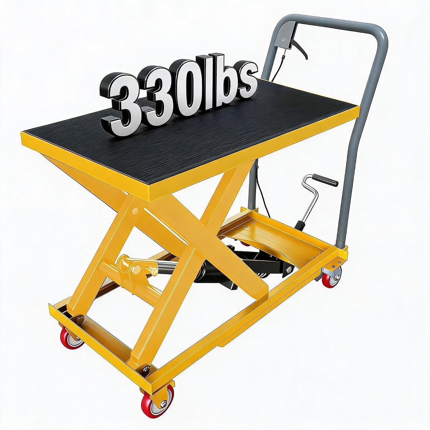 330 lbs Hydraulic Lift Table Cart Single Scissor Lift Table Adjust 28.5