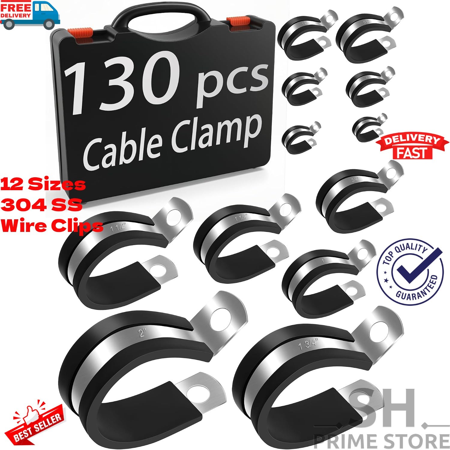 80pcs Rubber Cushion Insulated Clamp Stainless Steel Cable Clamps Assortment Kit 80pcs Rubber Cushion Insulated Clamp Stainless Steel Cable Clamps Assortment Kit