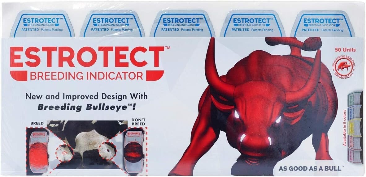 Heat Detector Breeding Indicator - Estrotect Blue, 5-50 Pack Options for Livesto