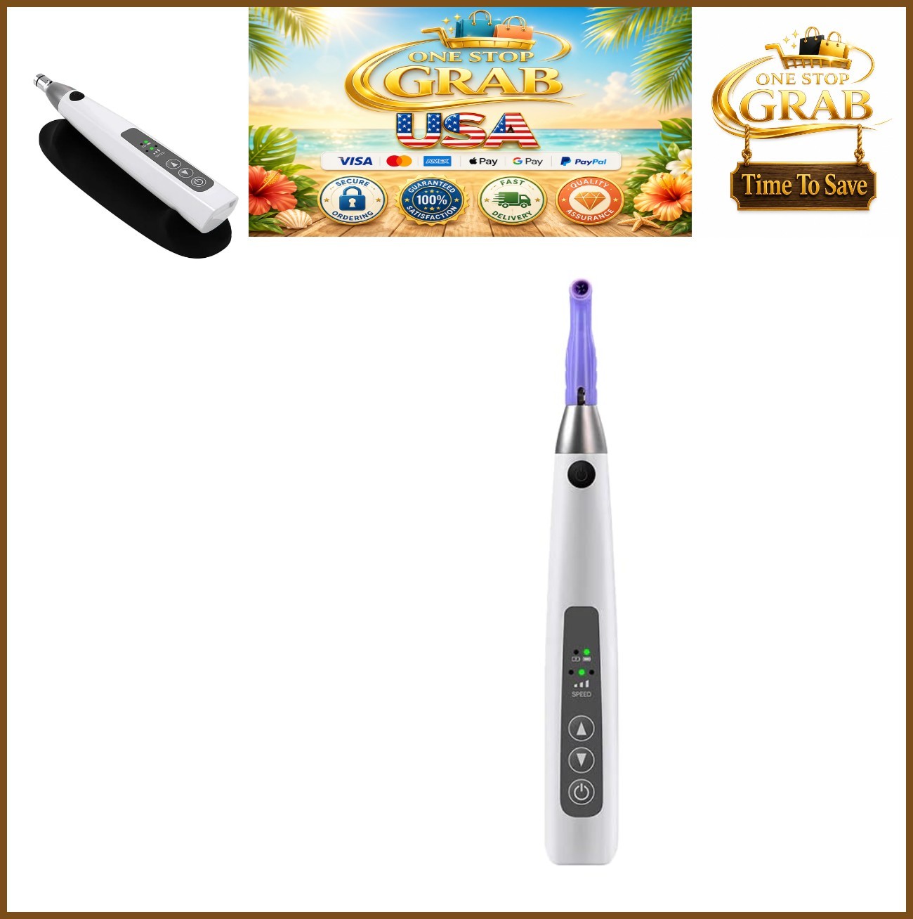 Cordless Hygiene Prophy Handpiece 3 Speed 360° Rotating Head Dental Polishing