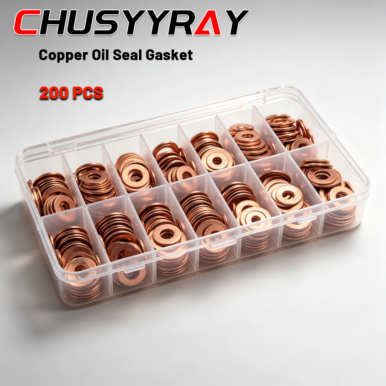200PCS Oil Drain Plug Gasket Assortment,Oil Crush Washer Seals Kit,Automotive