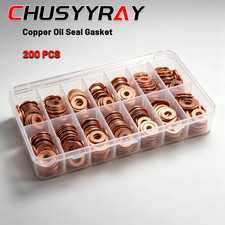 200PCS Oil Drain Plug Gasket Assortment,Oil Crush Washer Seals Kit,Automotive picture