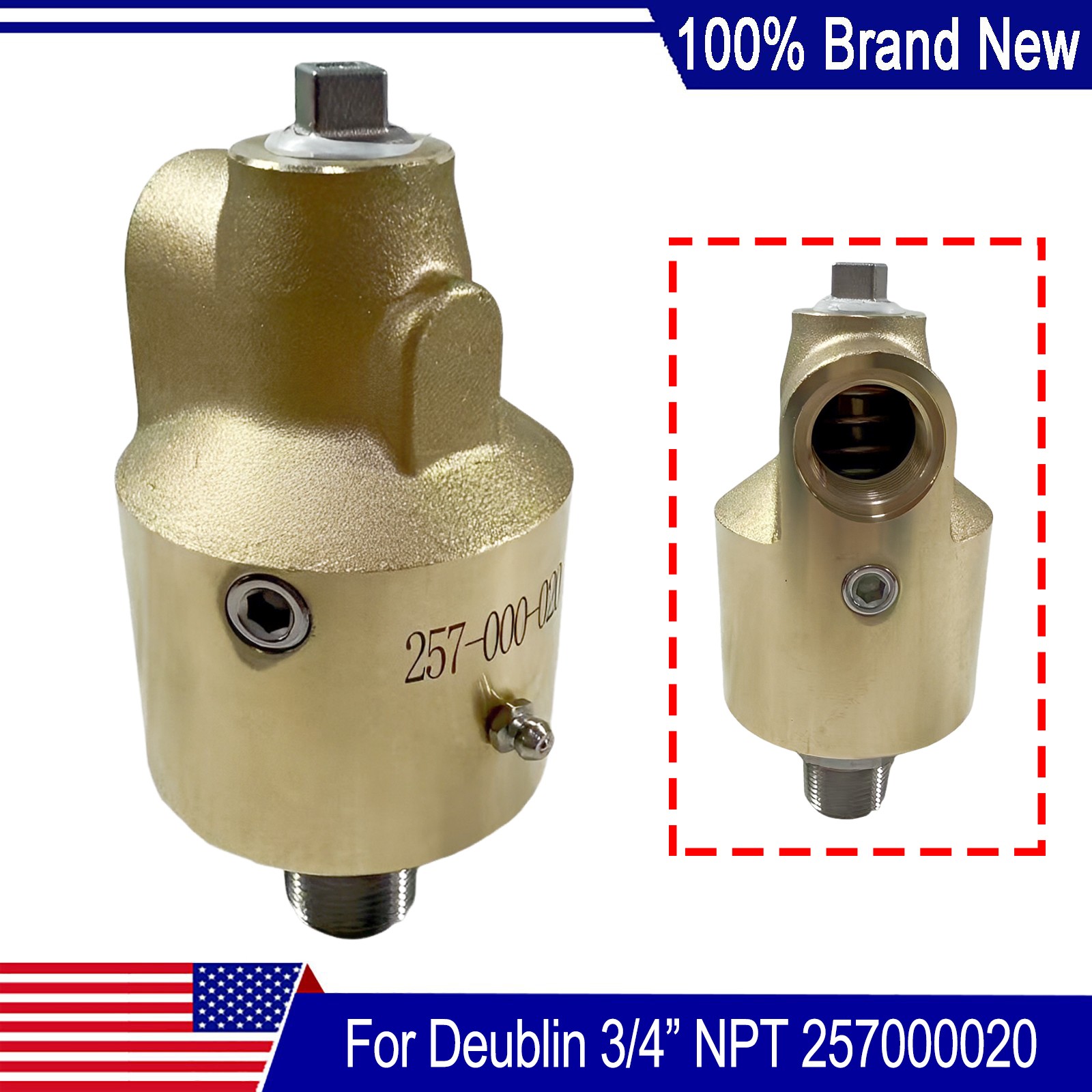 New RH Rotary Rotor Union For Deublin 3/4” NPT 257-000-020 257000020