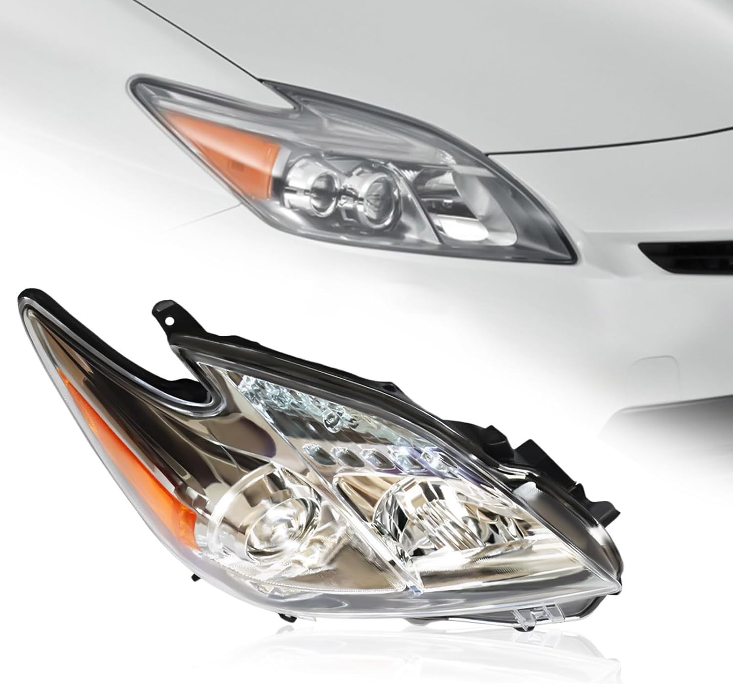 Right Side Headlight Assembly, Front Headlamp, For 2010-2011 Toyota Prius 1.8L 8