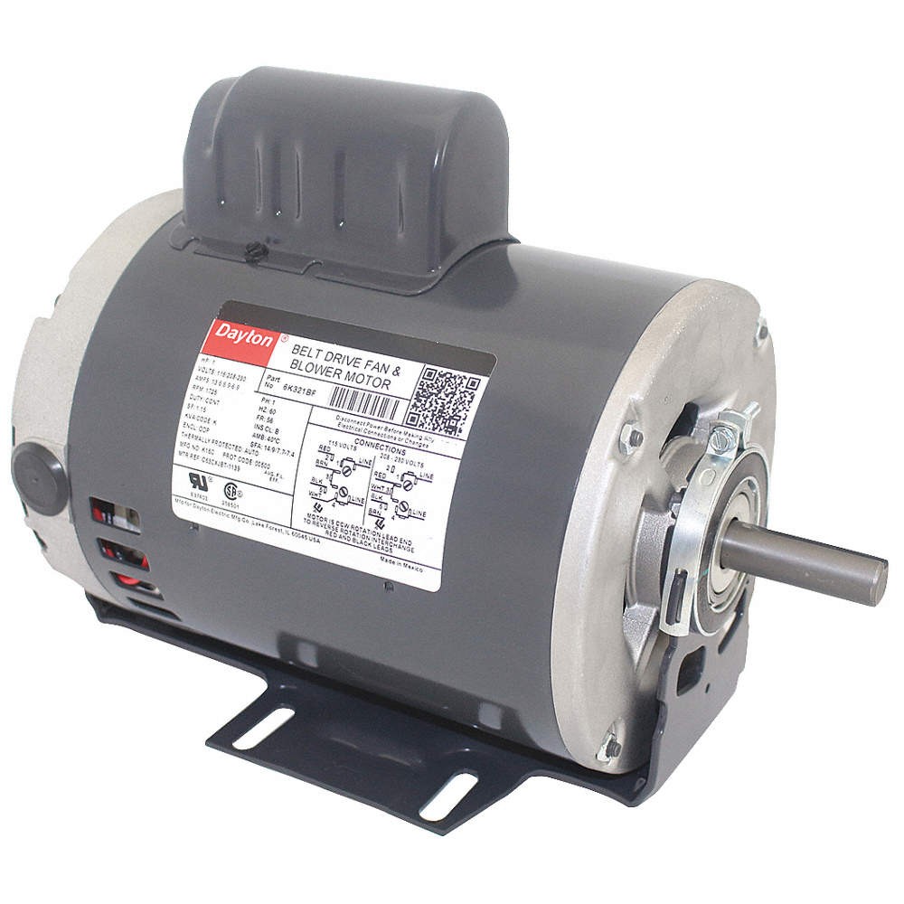 DAYTON 6K321 Motor,1 HP,1725 rpm,56,115/208-230V 6K321