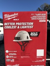 Milwaukee Bolt Full Brim Hard Hat Helmet Type 2 Class C White Adjustable picture