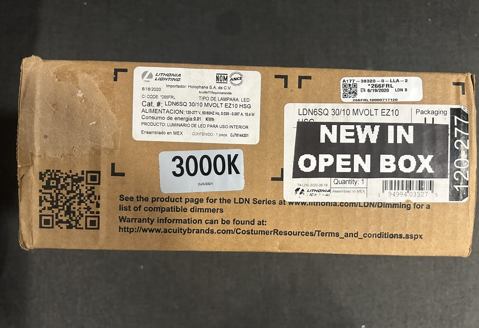 Lithonia LDN6 30/10 MVOLT EZ10 housing Only 6\