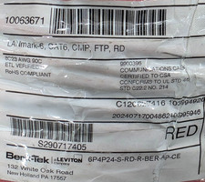 Berk-Tek 23/4P LANmark 6 CAT6 Plenum F/UTP Shielded Network Cable CMP Red /50ft picture