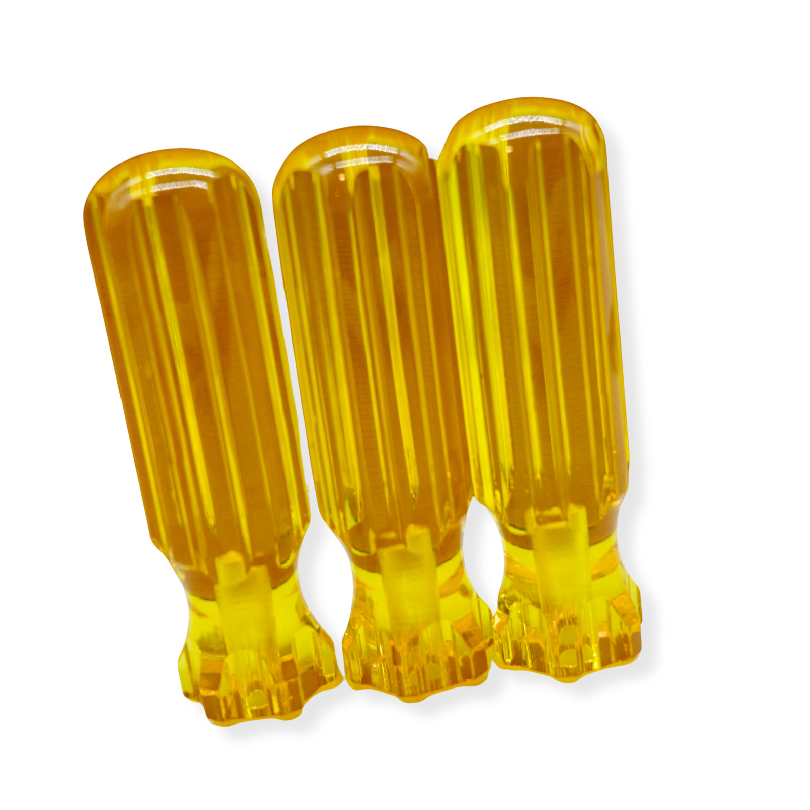3pk Amber Blank Screwdriver Handles 3.25\