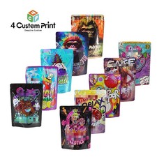 28g Resealable Food Storage Mylar Bags Smell Proof Foil Stand Up Pouches 100pcs picture