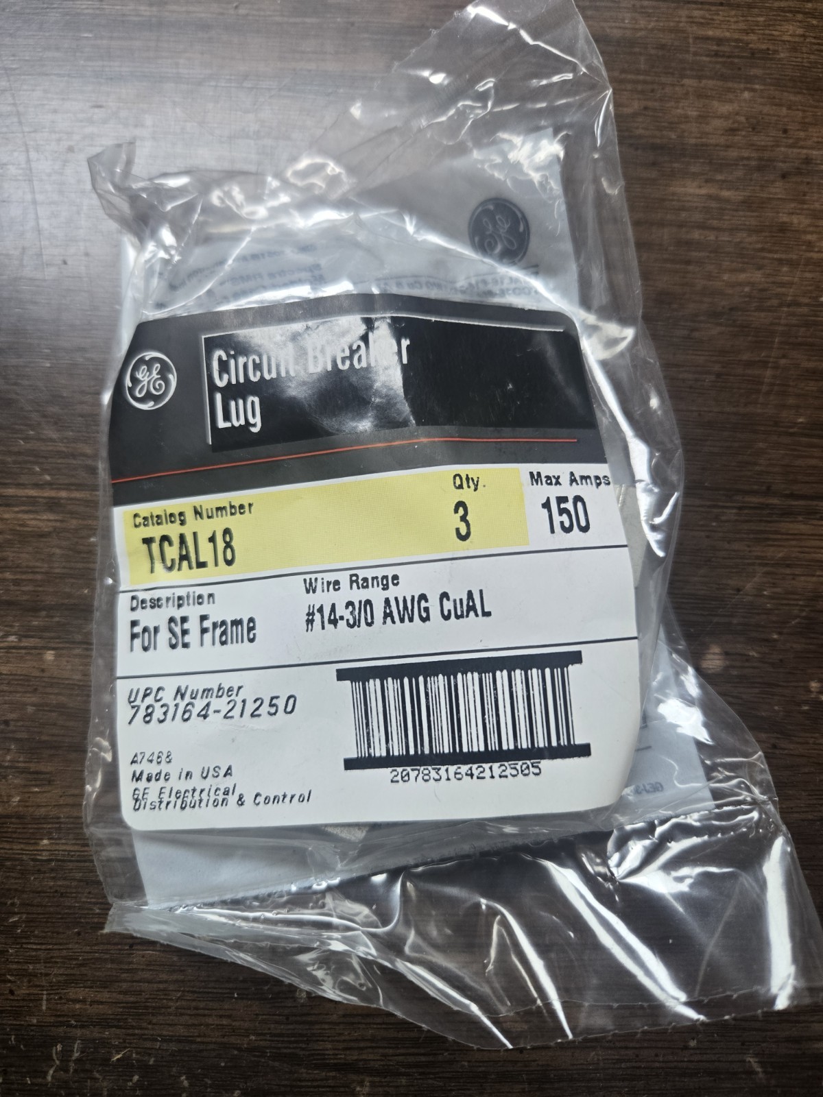 TCAL18 GE NEW 3 PACK OF LUGS 1 PRICE (192 PACKS AVAILABLE) 