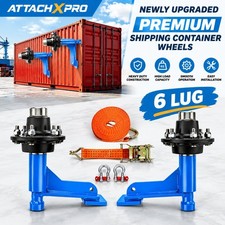 2Pack 8800lbs Shipping Container Wheels 6-Lug Kit Heavy Ship Container Axles USA picture