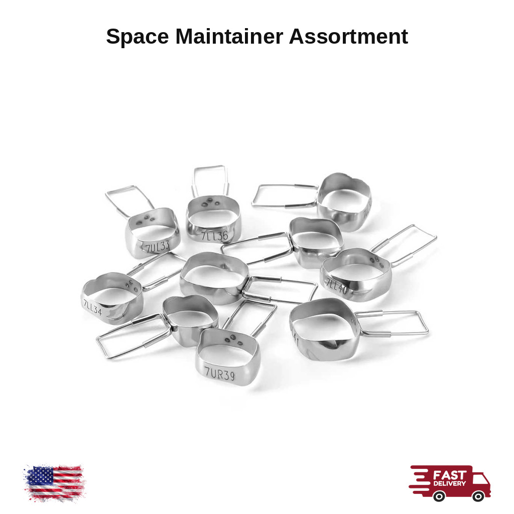 Second Molar Space Maintainer Bands Assorted Sizes 32 to 41 Upper Lower 40 Pack