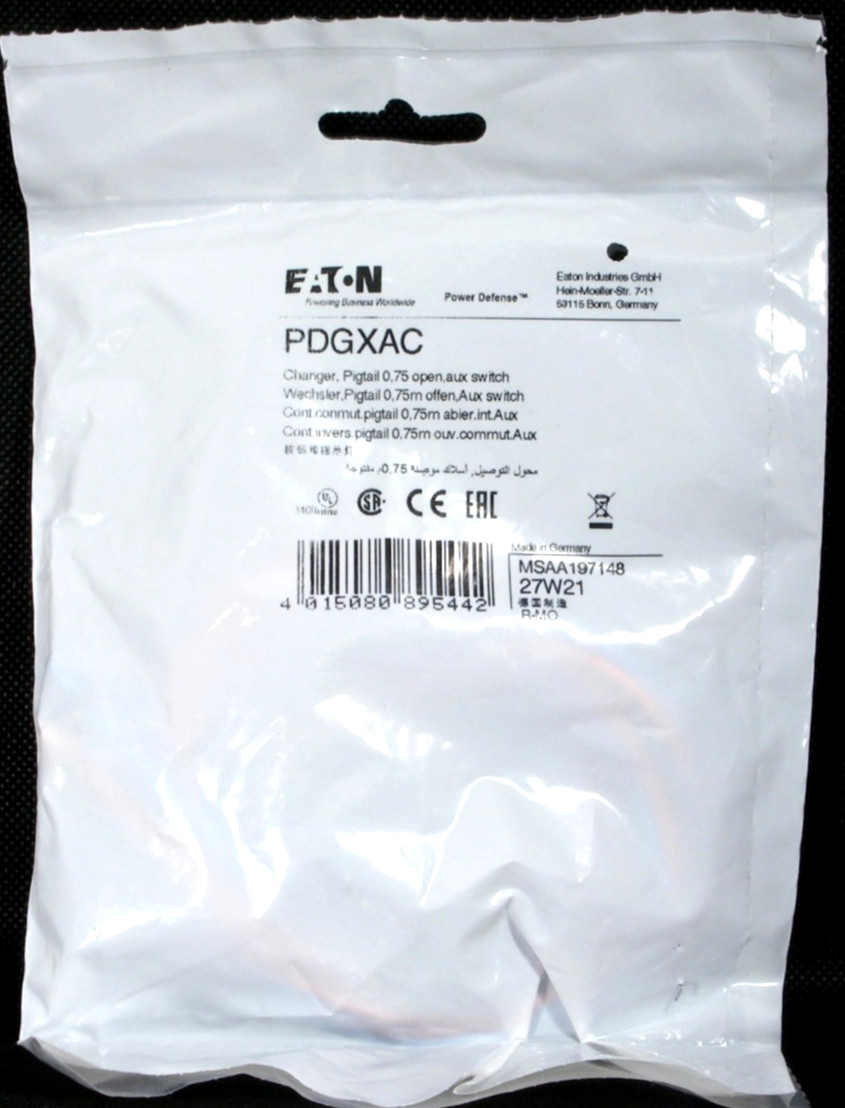 NEW Eaton PDGXAC PD2-PD4 Alarm & Auxiliary Switch, Form C NO/NC, Pigtail, 29-in