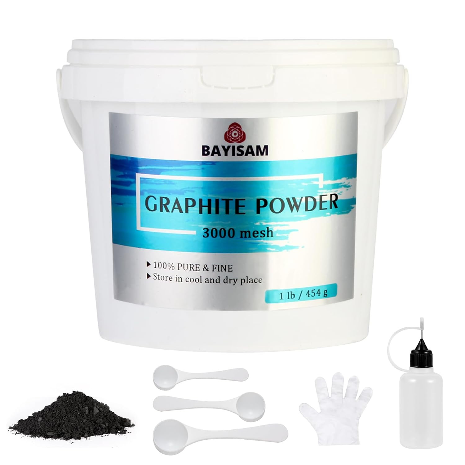 1 LB Pure Graphite Powder，3000 Mesh Microfine Powdered Graphite | Ultra-Fine