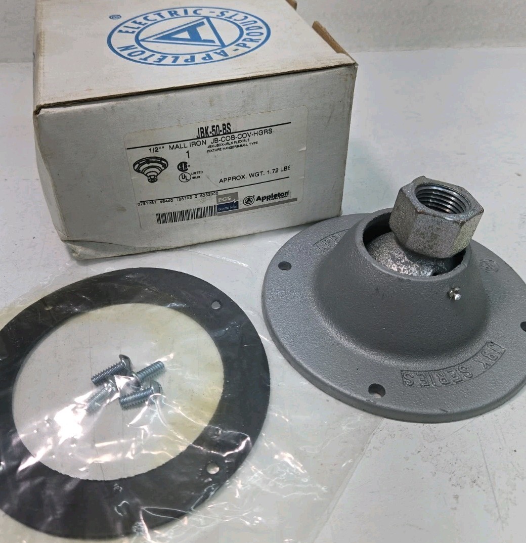 APPLETON ELECTRIC JBK-50-BS Flexible Ball Type Fixture Hanger, 1/2