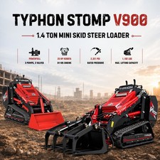New TYPHON STOMP V900 1.4 Ton Mini Skid Steer Track Loader + Grappler Attachment picture
