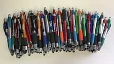 100 Lot Misprint Ink Pens with Soft Tip Stylus for Touch Screen, Assorted Barrel picture