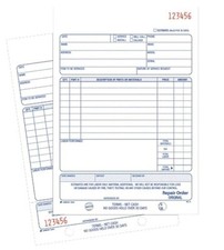 Adams Repair Order Book, Carbonless, 2-Part, White/White, 5-9/16 x 8-7/16 Inches picture