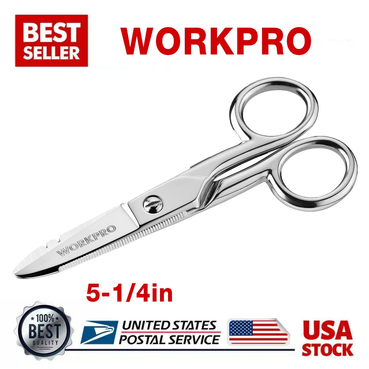 Electrician Scissors for Cutting & Stripping Wires Electrical Repair Tool 5.25\