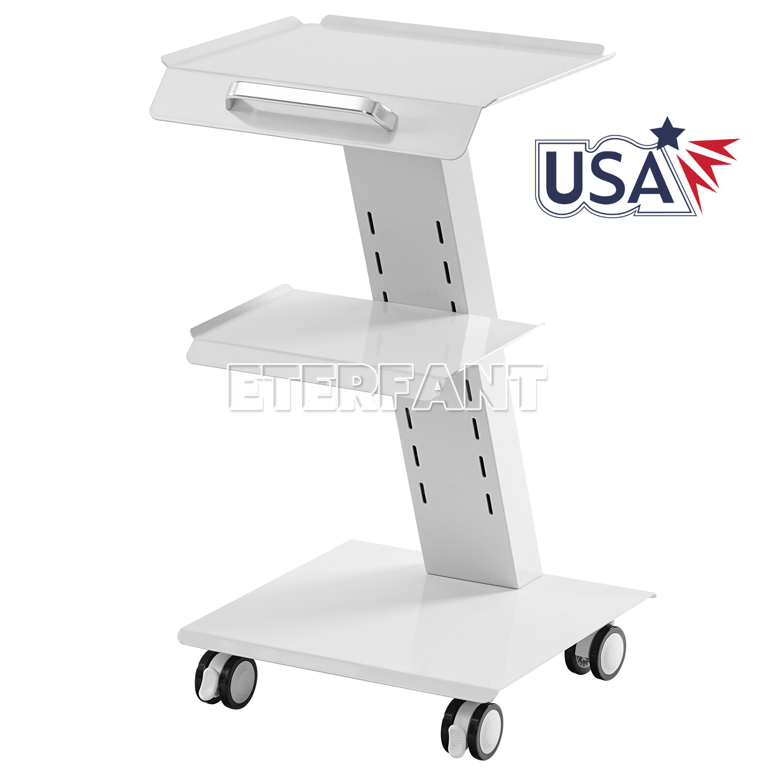 3 Layers Dental Trolley Cart Instrument Mobile Medical Tool with Built-in Socket