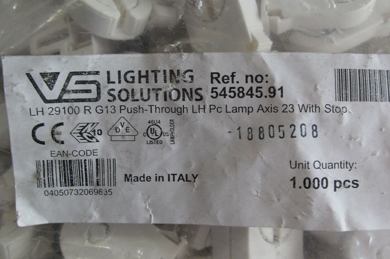 1000 T8/T12 T140 G13 MEDIUM BI-PIN NON-SHUNTED TOMBSTONE PUSH-FIT LED LAMPHOLDER