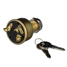 3 Position Ignition Starter Switch, Brass, Panel Mount, Boat Electrical picture