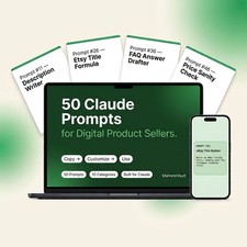50 AI Prompts for Claude | For Digital Product Sellers - eBay, Etsy & Shopify ✅ picture