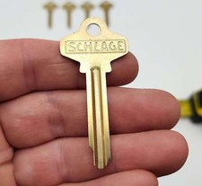 5x Schlage 35-182 Key Blanks Wafer Gold Tone Original USA Made NOS picture