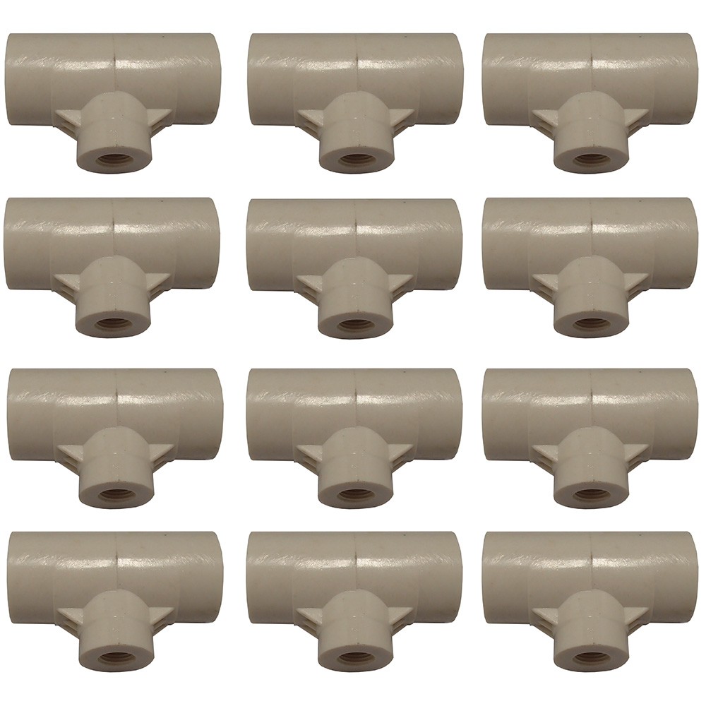 (12-Pack) PVC Tee Fitting 1/2\