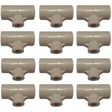 (12-Pack) PVC Tee Fitting 1/2