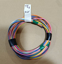 18 AWG TXL Automotive Wire Striped Assrt. 50ft. (10) 5 Ft. Sections PURE COPPER picture