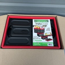 Greenmade InstaCrate 12 gal Black/Red Folding Crate Stackable (4-pack) picture
