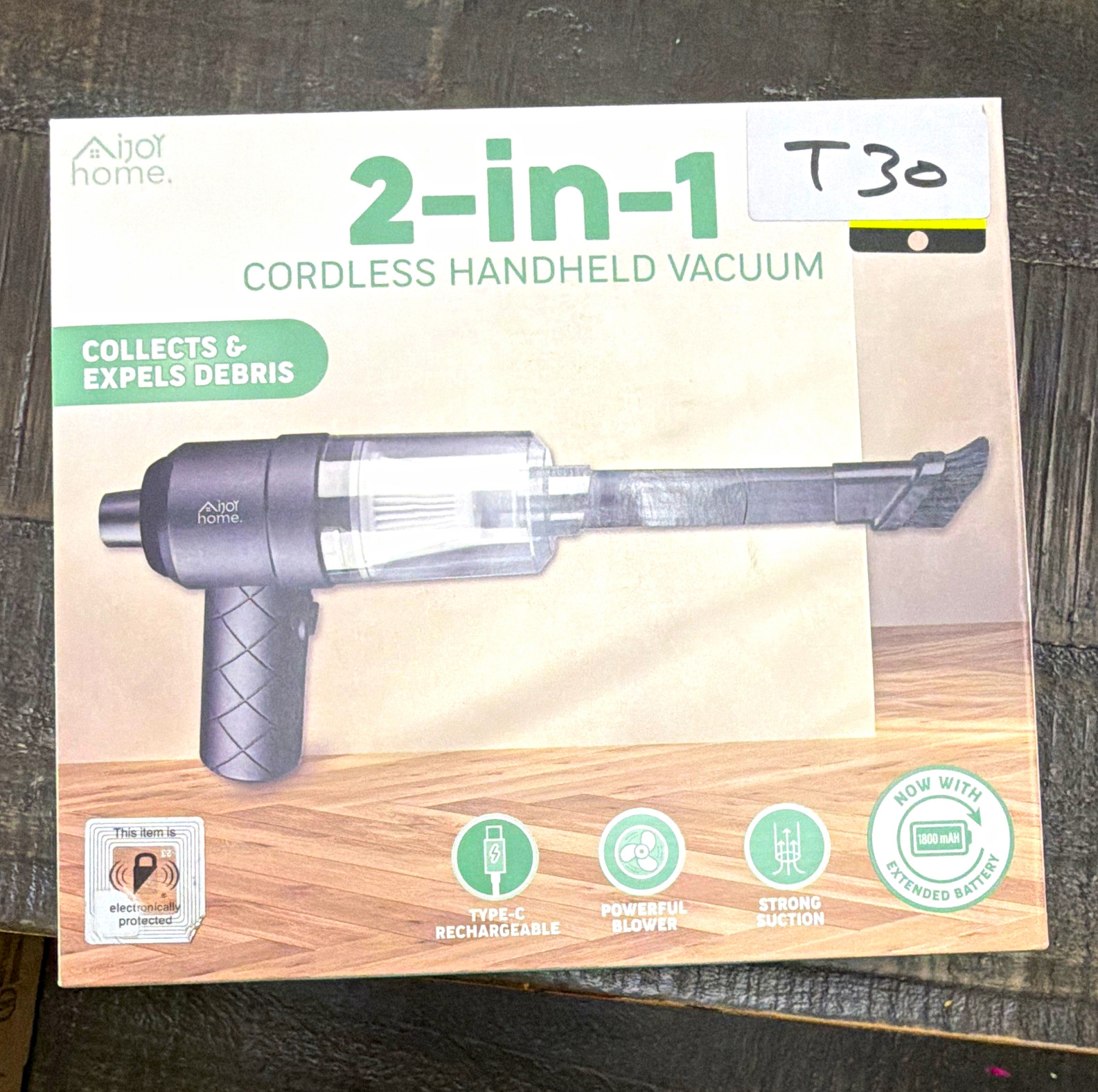 Anjoy Home 2-in-1 Cordless Rechargeable Bagless Vacuum, 12V + Nozzles