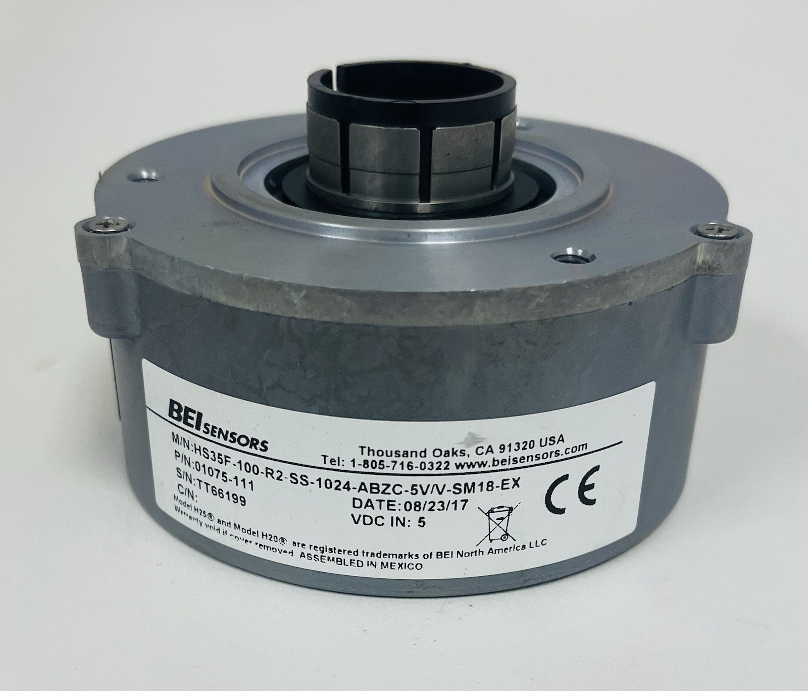 BEI SENSORS NO. 01075-111 INCREMENTAL HOLLOW SHAFT ENCODER