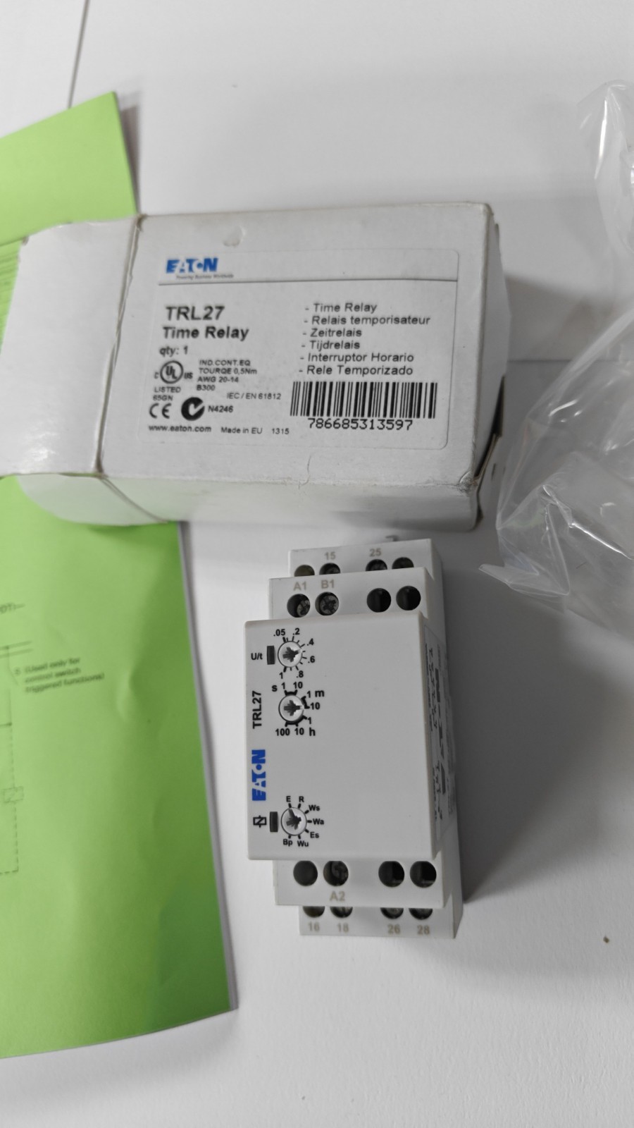 Eaton CORPORATION TRL27 Multifunction Time Delay Relay DPDT CUTLER HAMMER Eaton CORPORATION TRL27 Multifunction Time Delay Relay DPDT CUTLER HAMMER