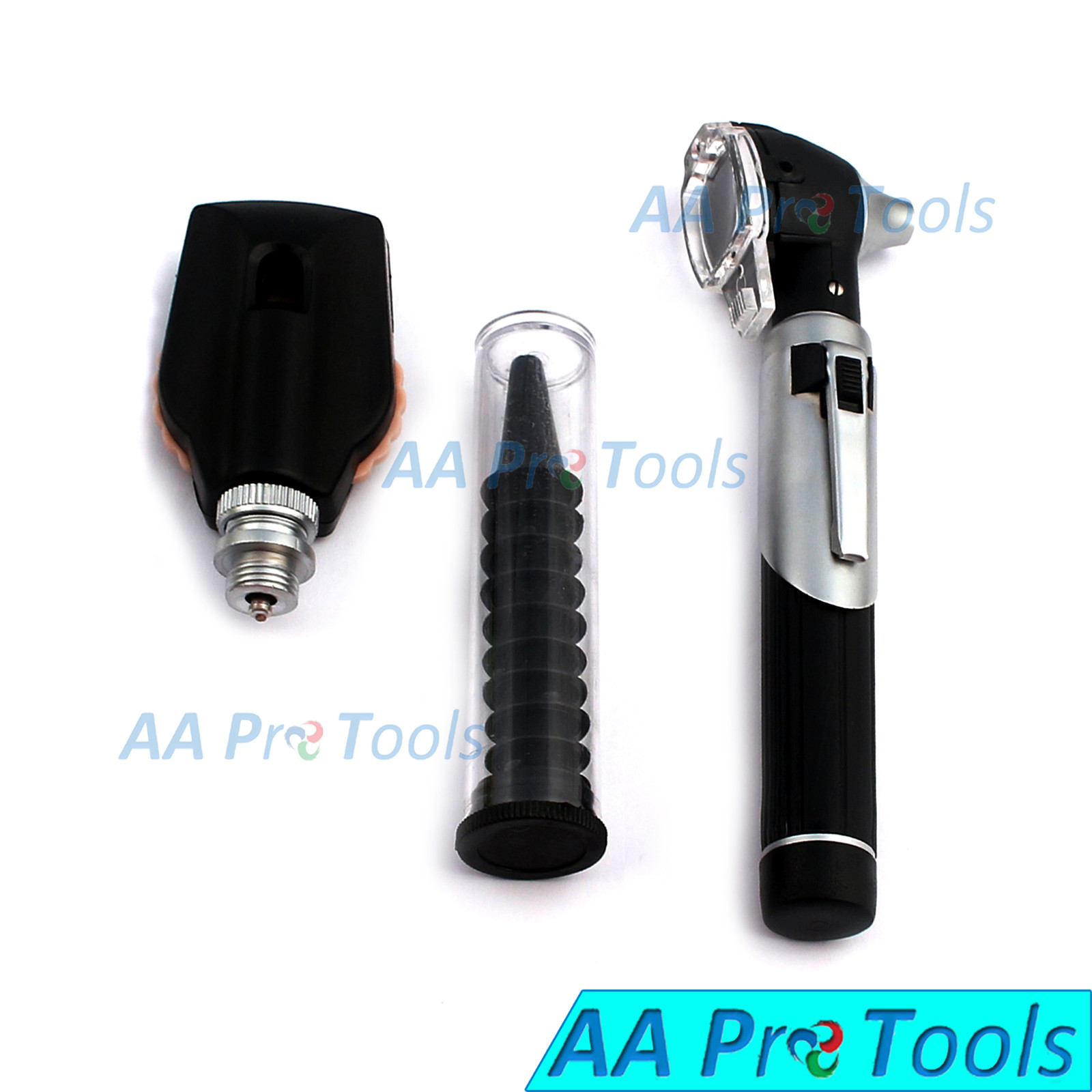 New LED Black Fiber Optic ENT Diagnostic Otoscope Ophthalmoscope Examination Set