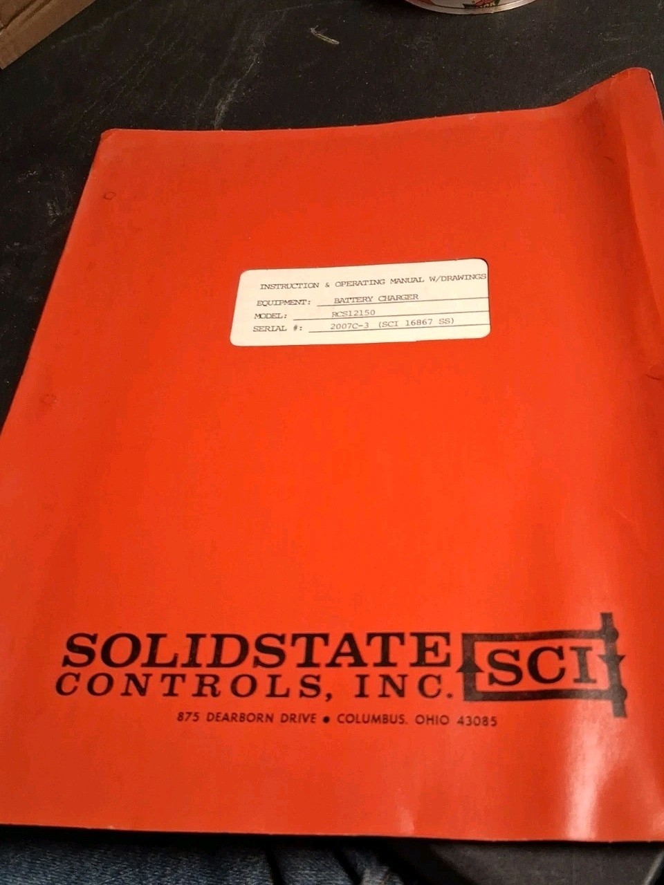 VINTAGE 1980 SOLID STATE CONTROLS INSTRUCTION MANUAL W/DRAWINGS #RCS12150 BATT C