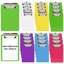 Qilery 24 Pcs Bulk Mini Clipboards with Pen Holder Clip A5 Memo Clipboard 6x9... picture