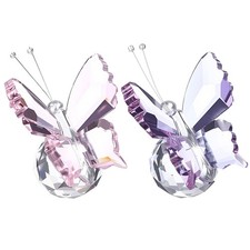 PATIKIL Butterfly Crystal Paperweight, 75mm/3 Inch, Pink/Purple picture