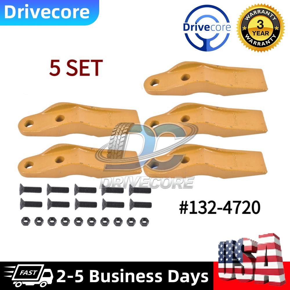 5PK Bucket Teeth for Caterpillar Aftermarket Uniteeth with Bolts & Nuts 132-4720 5PK Bucket Teeth for Caterpillar Aftermarket Uniteeth with Bolts & Nuts 132-4720