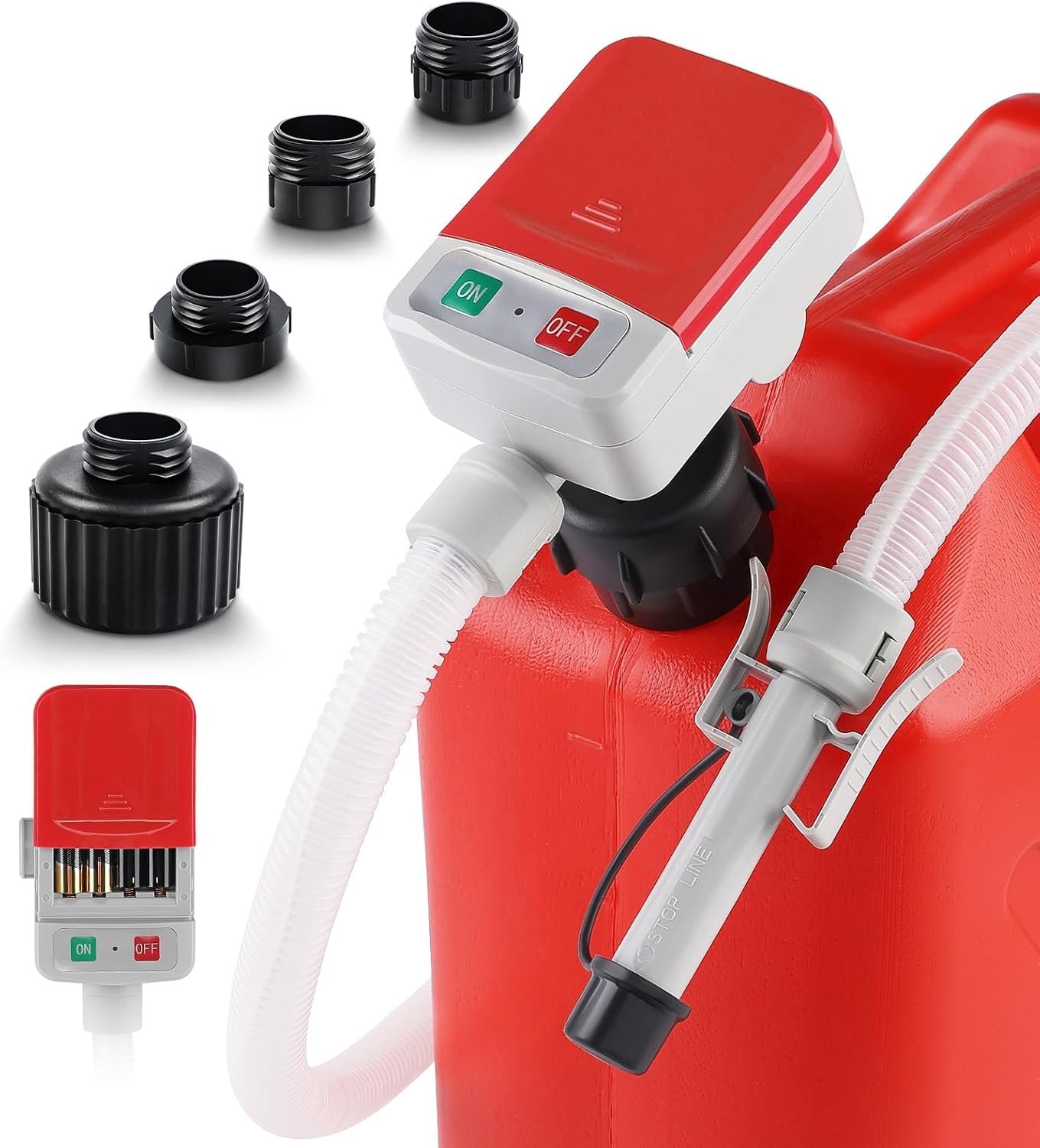3.2GPM Portable Fuel Transfer Pump with Auto-stop Sensor, Red.....