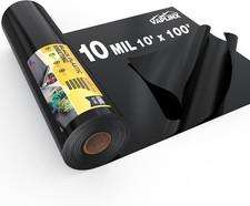 10 Mil Black Plastic Sheeting 10X100 FT – Heavy Duty Polyethylene Plastic Rolls picture